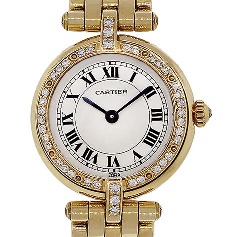 cartier gold watch womens used|cartier panthere watch with diamonds.